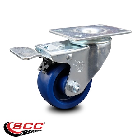 Service Caster 3.5 Inch Solid Polyurethane Wheel Swivel Top Plate Caster with Total Lock Brake SCC-TTL20S3514-SPUS